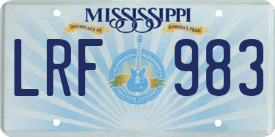MS license plate LRF983