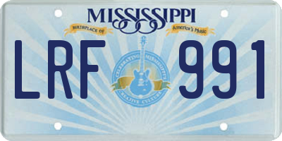 MS license plate LRF991
