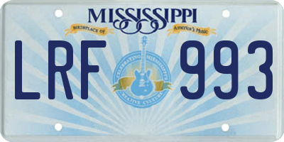 MS license plate LRF993