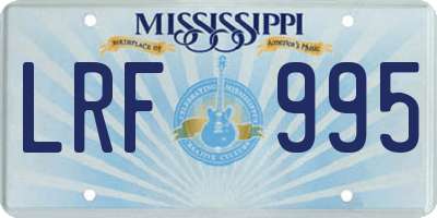 MS license plate LRF995