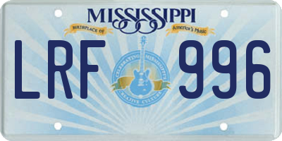MS license plate LRF996