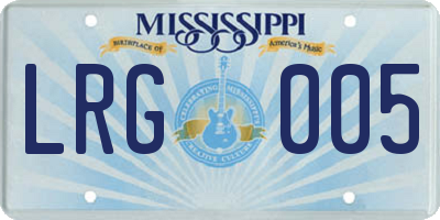 MS license plate LRG005
