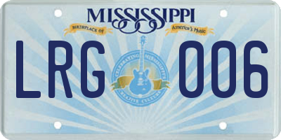MS license plate LRG006