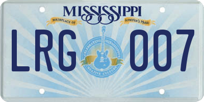 MS license plate LRG007