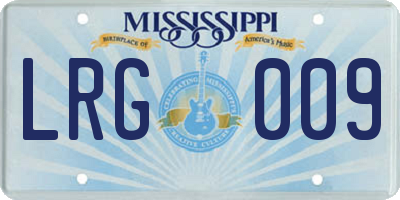 MS license plate LRG009