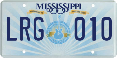 MS license plate LRG010