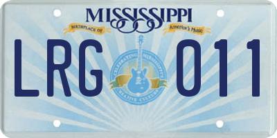 MS license plate LRG011