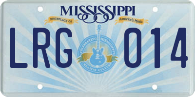 MS license plate LRG014