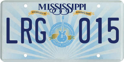 MS license plate LRG015