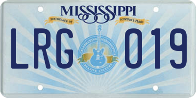 MS license plate LRG019