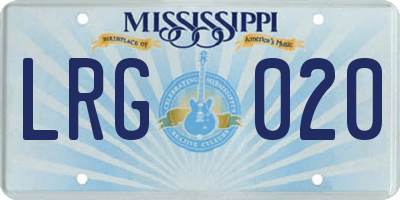 MS license plate LRG020