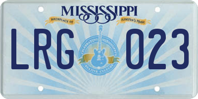 MS license plate LRG023