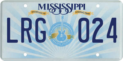 MS license plate LRG024
