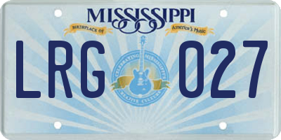 MS license plate LRG027