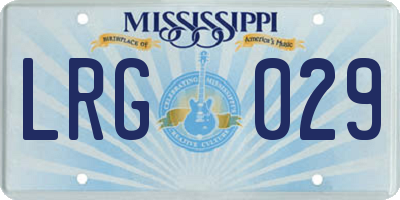 MS license plate LRG029