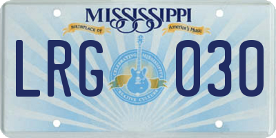 MS license plate LRG030