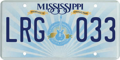 MS license plate LRG033