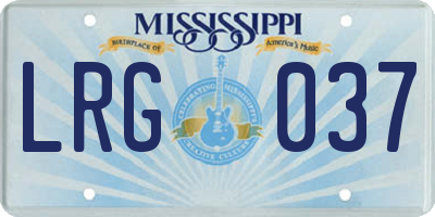 MS license plate LRG037