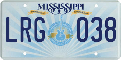MS license plate LRG038
