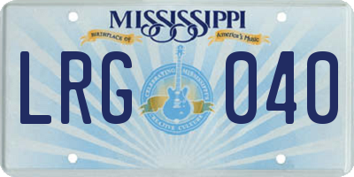 MS license plate LRG040