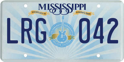 MS license plate LRG042