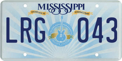 MS license plate LRG043