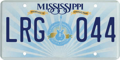 MS license plate LRG044
