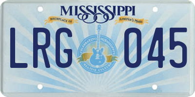 MS license plate LRG045