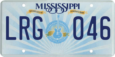 MS license plate LRG046