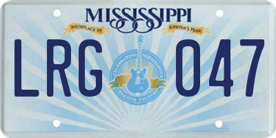 MS license plate LRG047