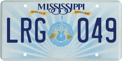 MS license plate LRG049