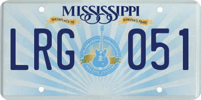 MS license plate LRG051