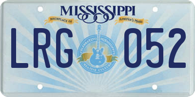 MS license plate LRG052