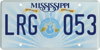 MS license plate LRG053