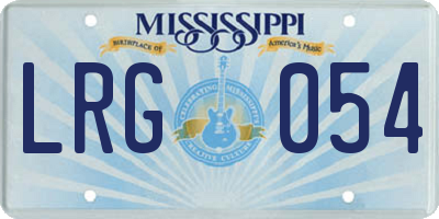 MS license plate LRG054