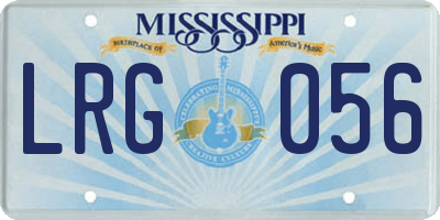 MS license plate LRG056