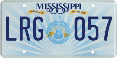 MS license plate LRG057