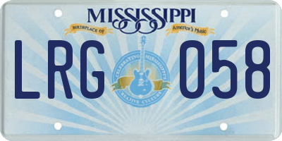MS license plate LRG058