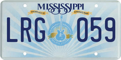 MS license plate LRG059