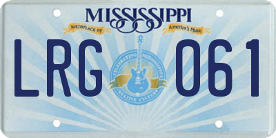 MS license plate LRG061