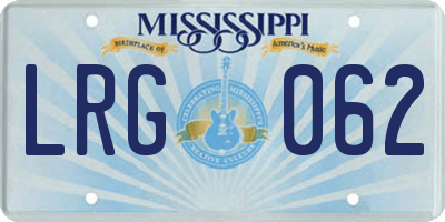 MS license plate LRG062