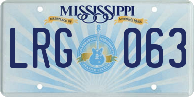 MS license plate LRG063