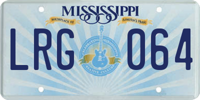 MS license plate LRG064
