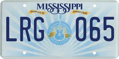 MS license plate LRG065