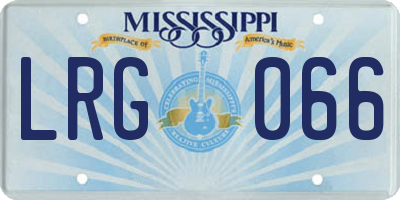 MS license plate LRG066