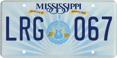 MS license plate LRG067