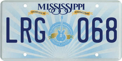 MS license plate LRG068