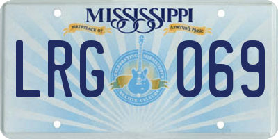 MS license plate LRG069