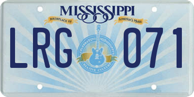 MS license plate LRG071