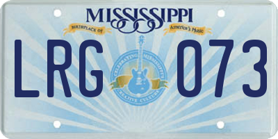 MS license plate LRG073